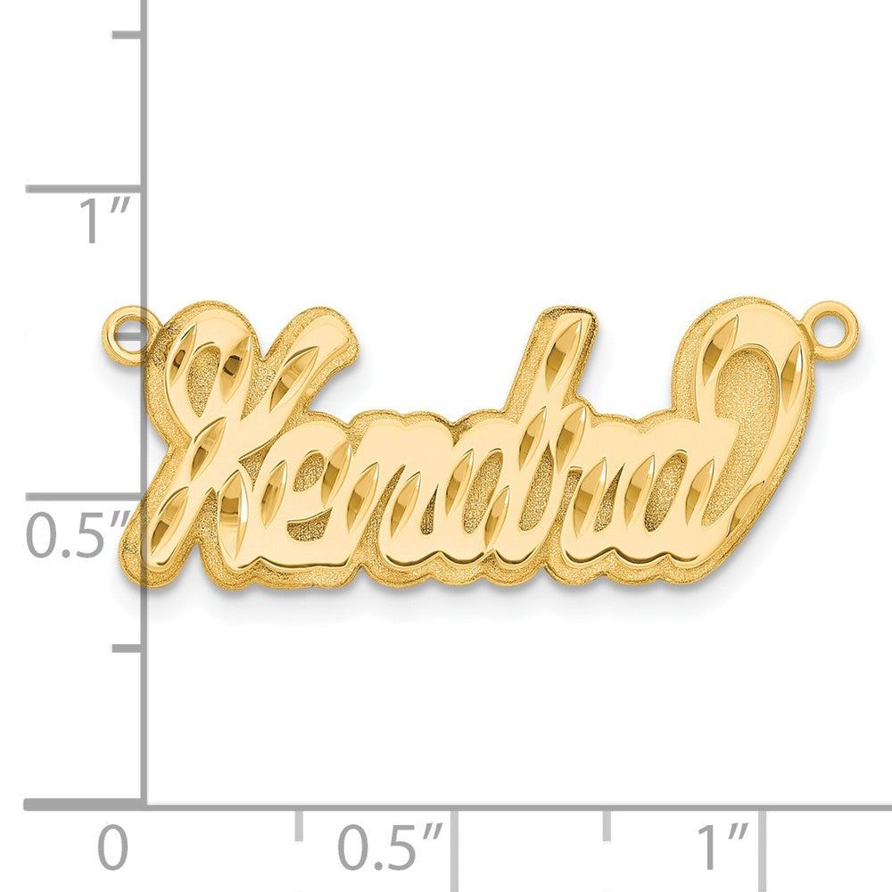 14k Yellow Gold 3D Diamond-cut Name Plate