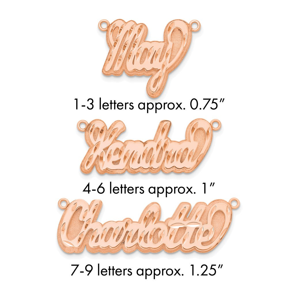 14k Rose Gold 3D Diamond-cut Name Plate