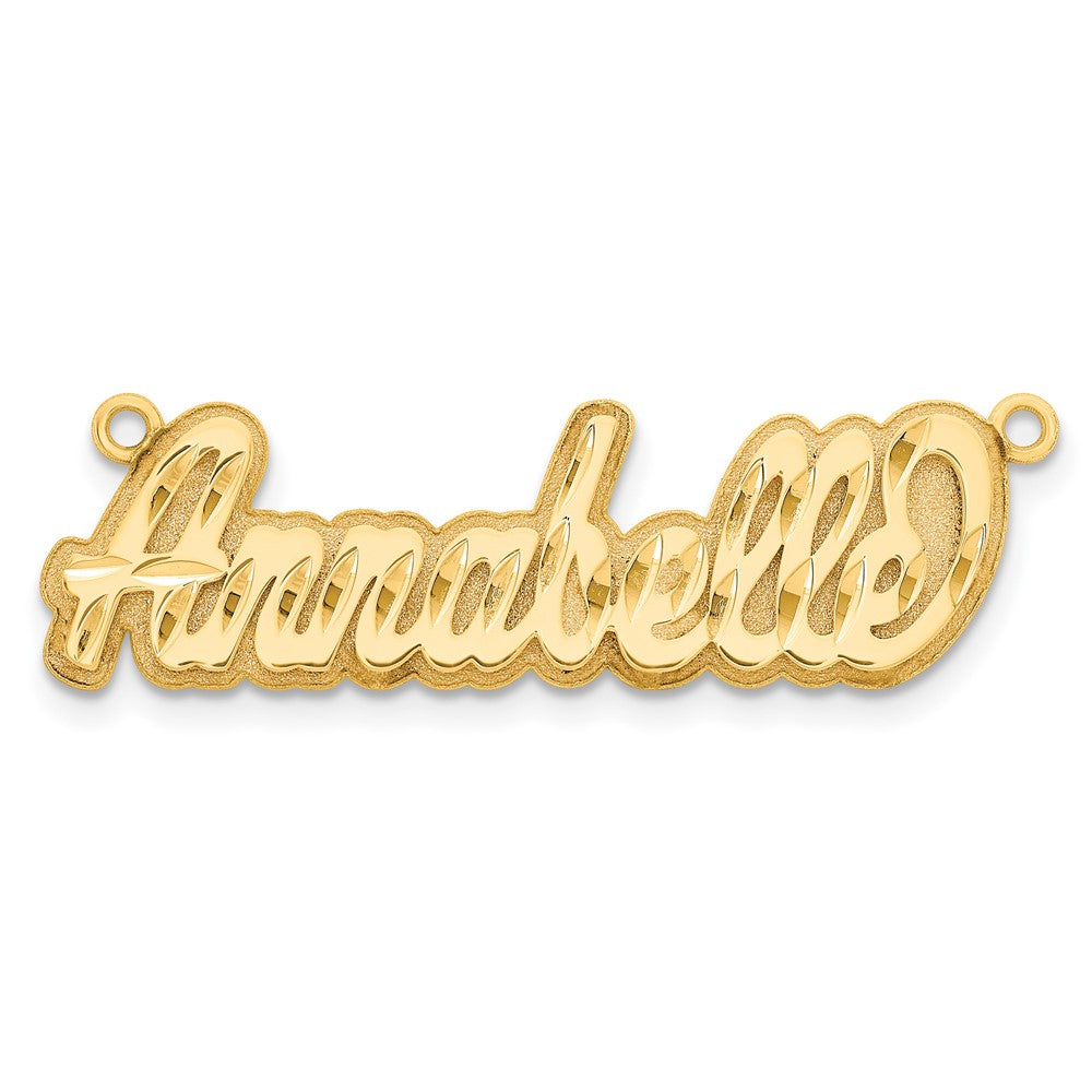 Sterling Silver/Gold-plated 3D Diamond-cut Name Plate