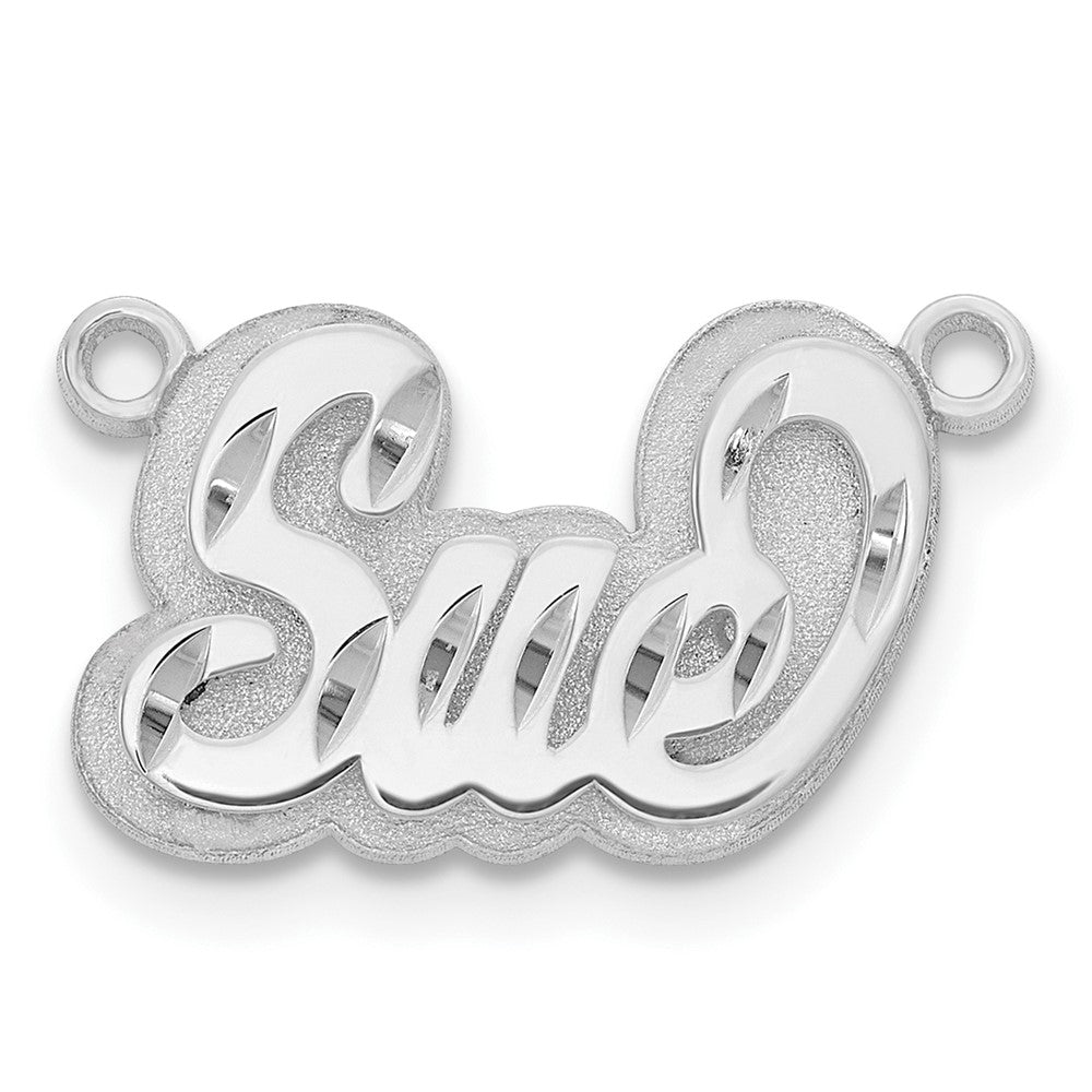 Sterling Silver/Rhodium-plated 3D Diamond-cut Name Plate