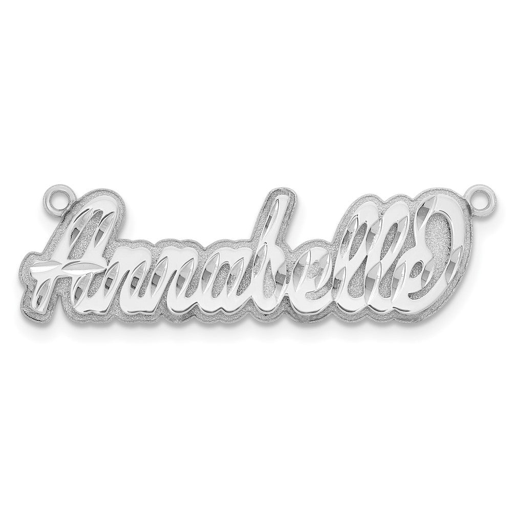 Sterling Silver/Rhodium-plated 3D Diamond-cut Name Plate