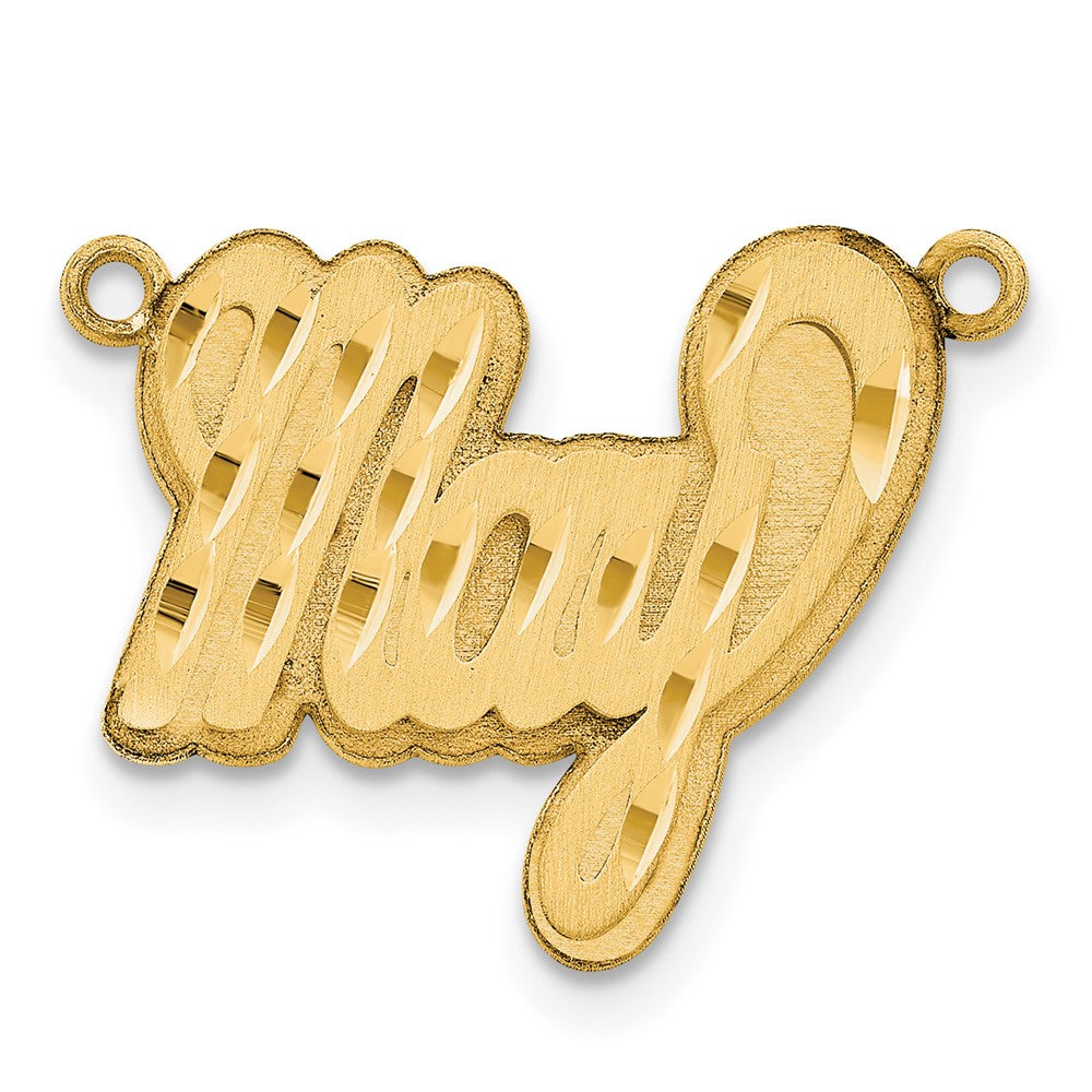 Sterling Silver/Gold-plated 3D Satin Diamond-cut Name Plate