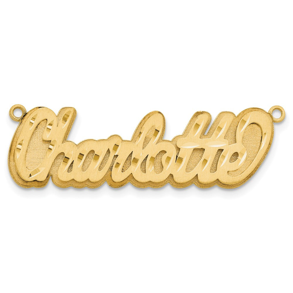 Sterling Silver/Gold-plated 3D Satin Diamond-cut Name Plate