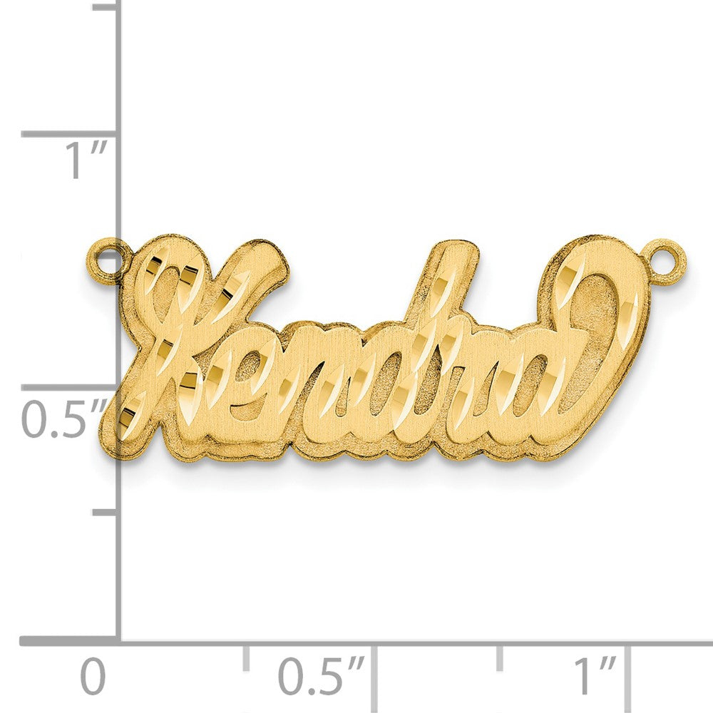 14k Yellow Gold 3D Satin Diamond-cut Name Plate