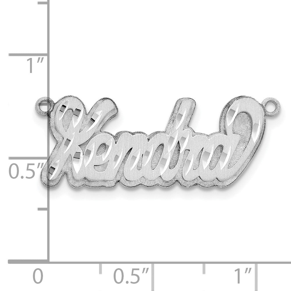 10k White Gold 3D Satin Diamond-cut Name Plate