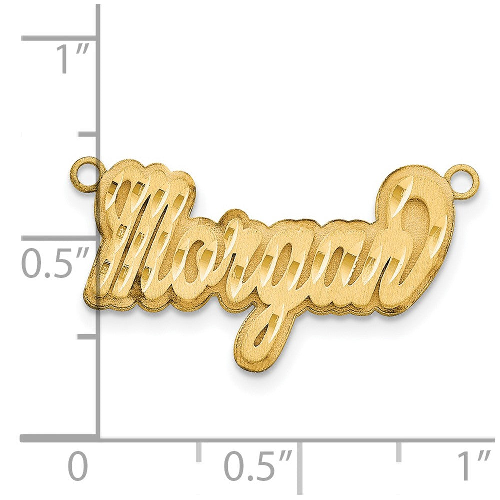 14k Yellow Gold 3D Satin Diamond-cut Name Plate