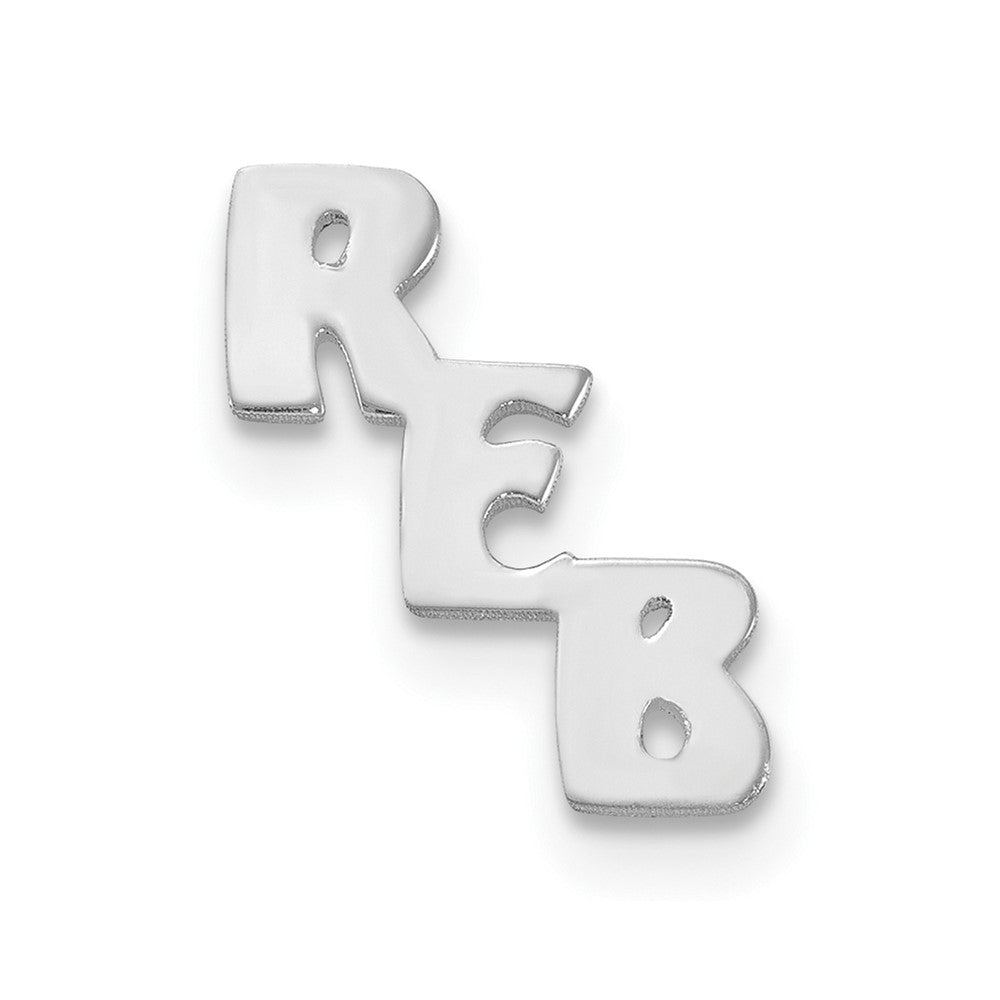 14k White Gold Small cut-out Monogram Tie Tac