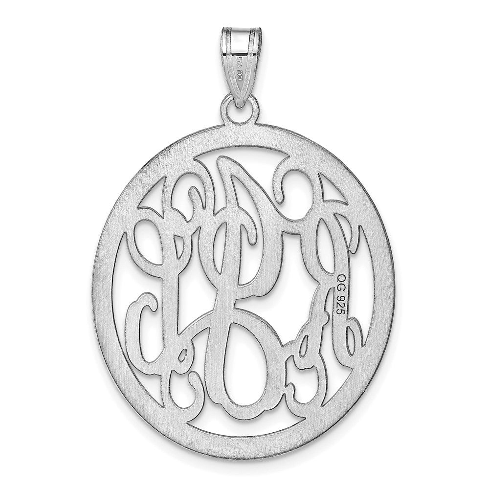 14k White Gold Round Monogram Pendant