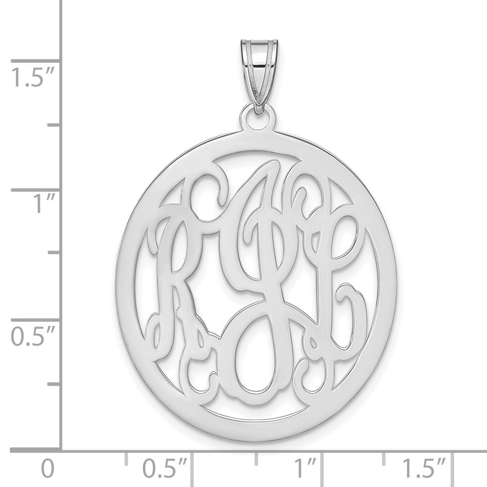 10k White Gold Round Monogram Pendant