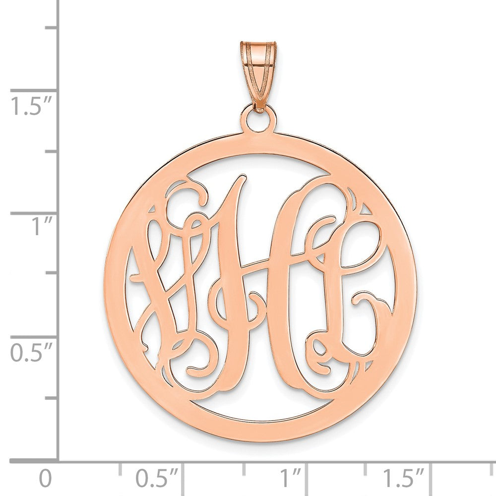 Sterling Silver/Rose-plated Large Round Monogram Pendant