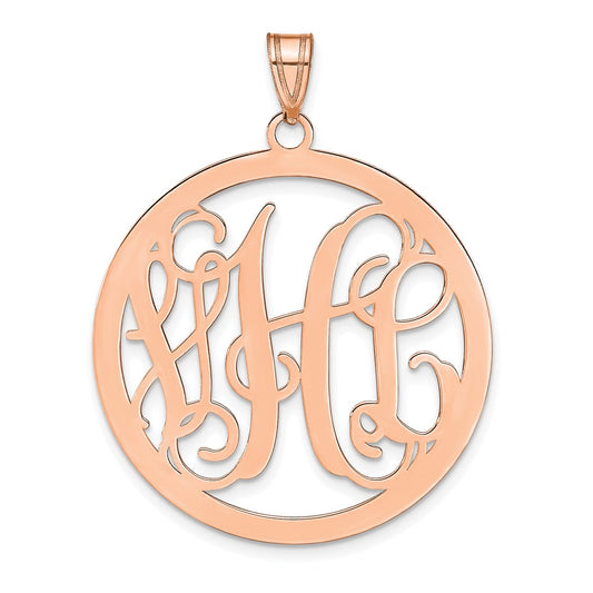 Sterling Silver/Rose-plated Large Round Monogram Pendant