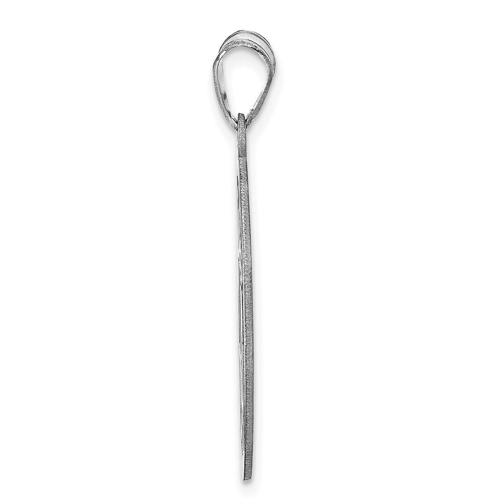 10k White Gold Round Monogram Pendant