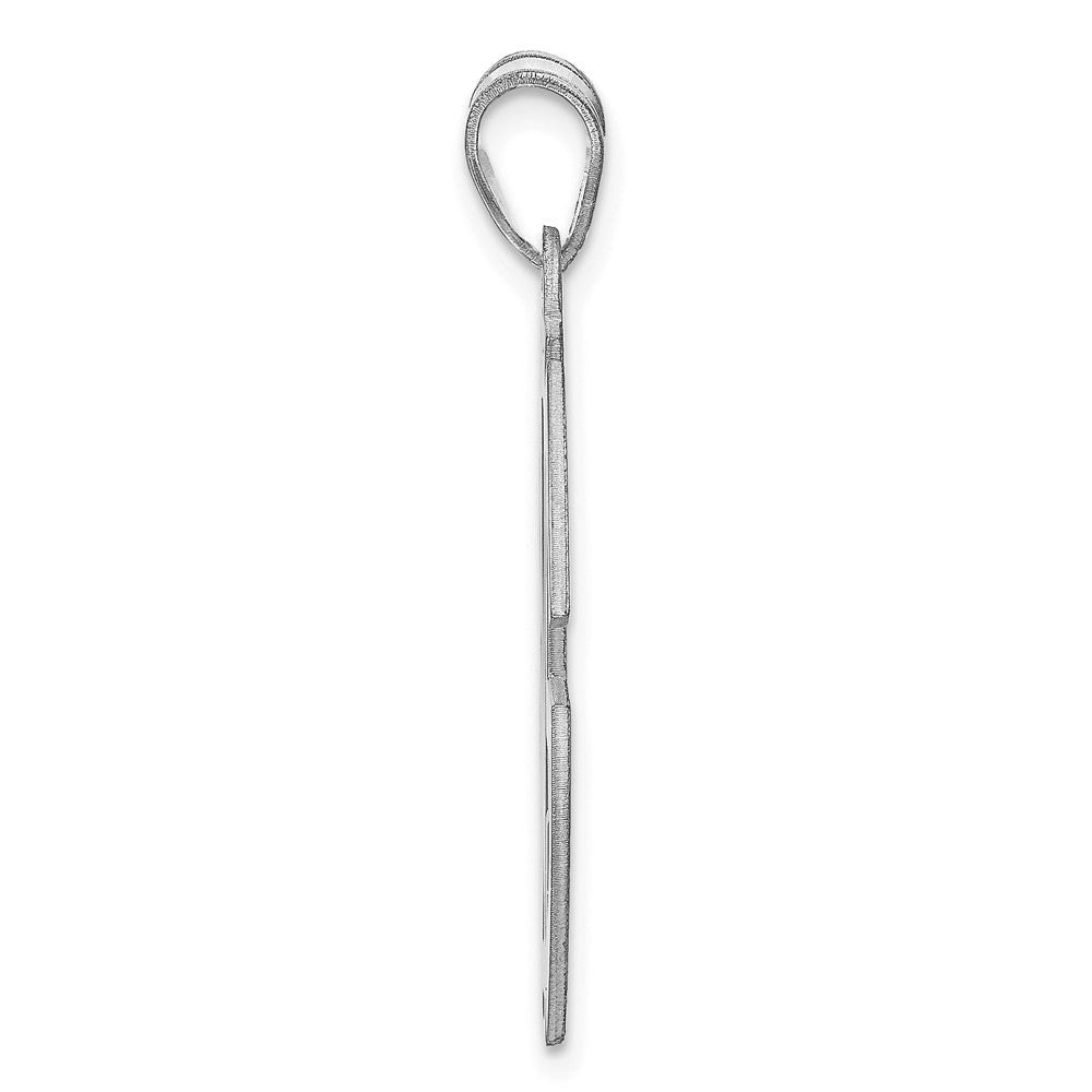 Sterling Silver/Rhodium-plated Round Cut-out Monogram Pendant
