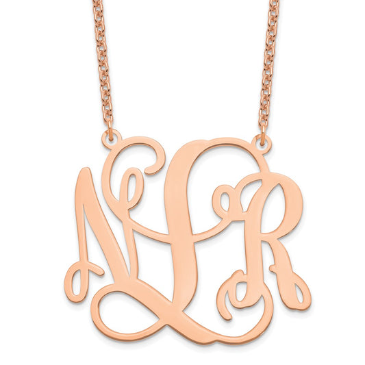 Sterling Silver/Rose-plated Monogram Necklace