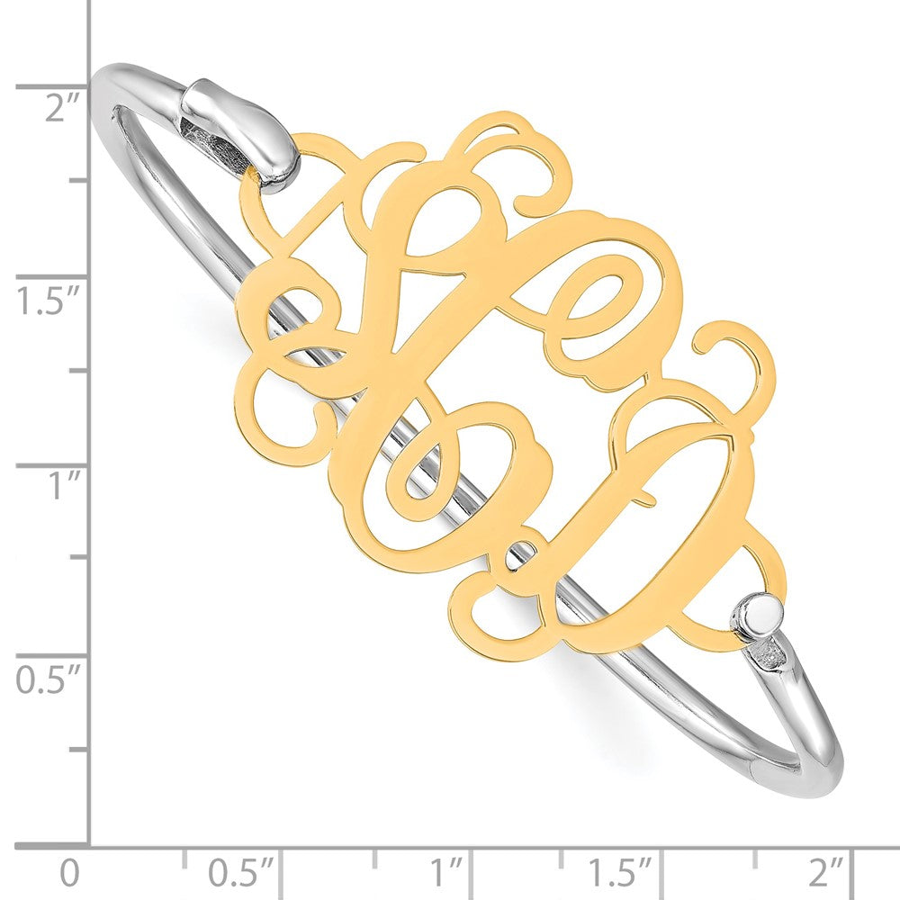 SS/Gold-plated Monogram with Sterling Silver Bangle