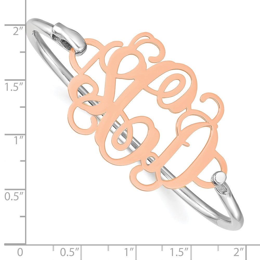 Sterling Silver/Rose-plated Monogram with Sterling Silver Bangle