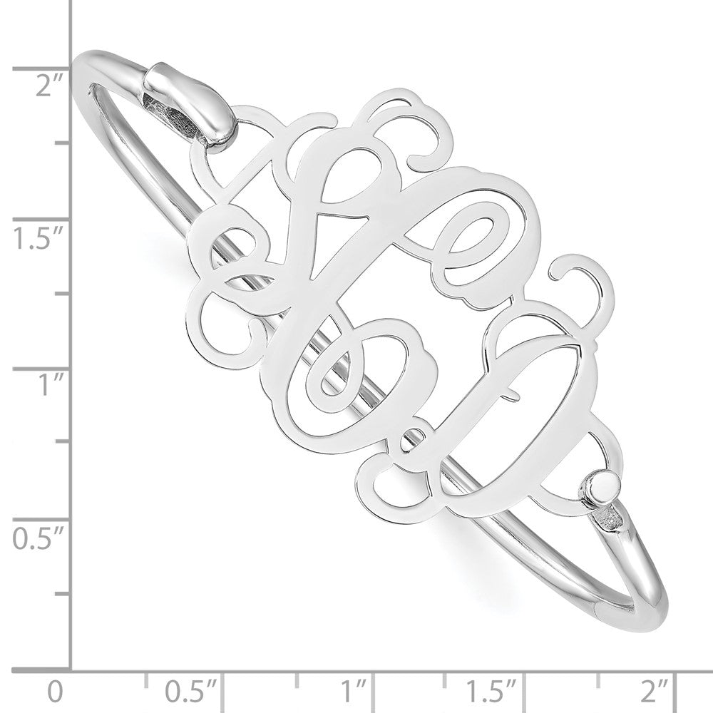 10k White Gold Monogram with Sterling Silver Bangle