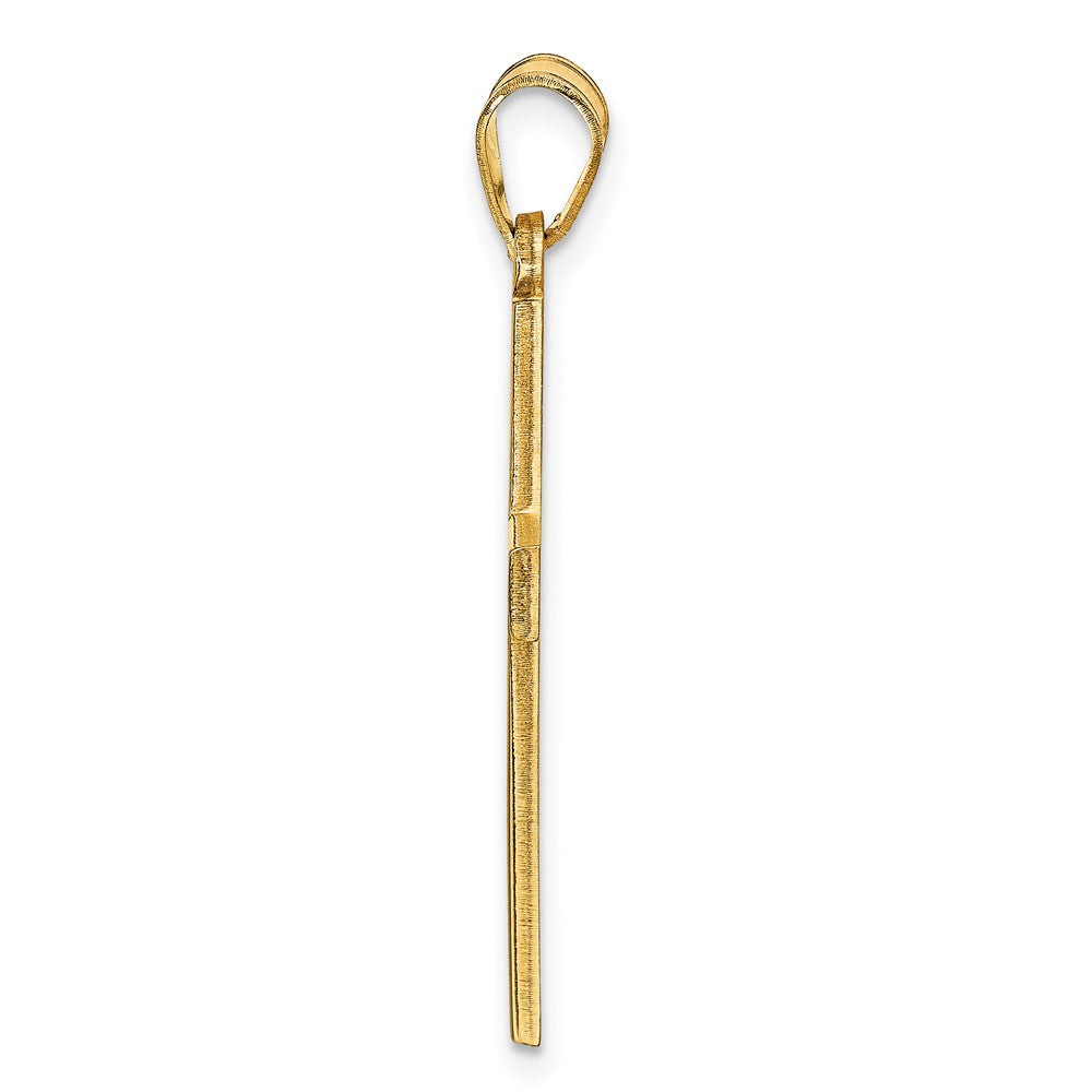 10k Yellow Gold Epoxy Cross with Name Pendant