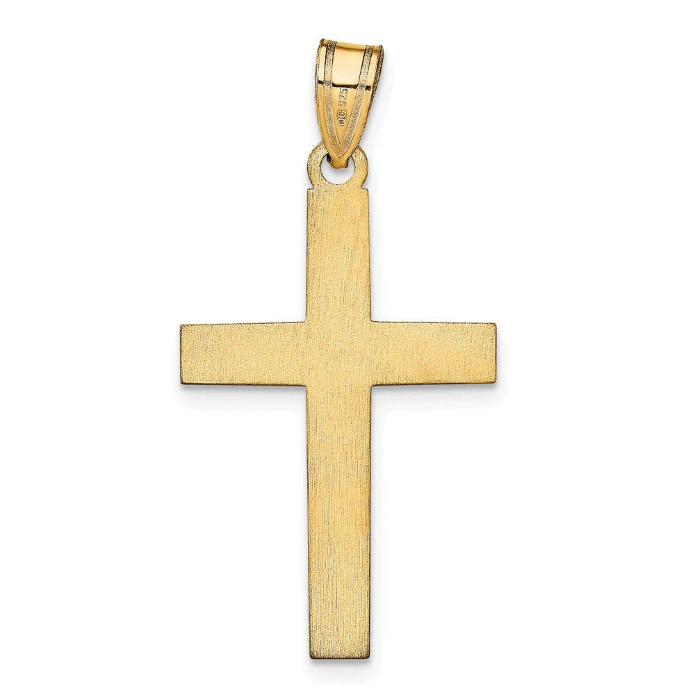 10k Yellow Gold Epoxy Cross with Name Pendant