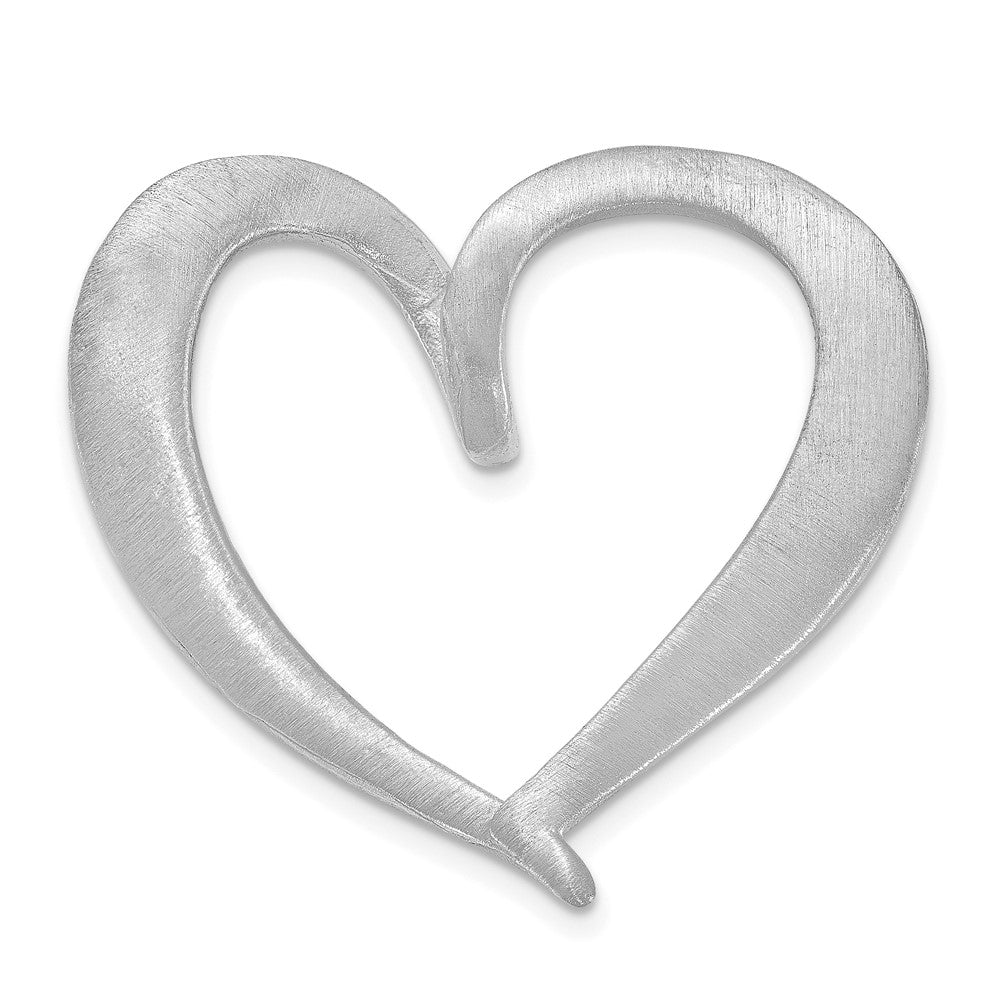 14k White Gold Personalized Antiqued Heart Slide