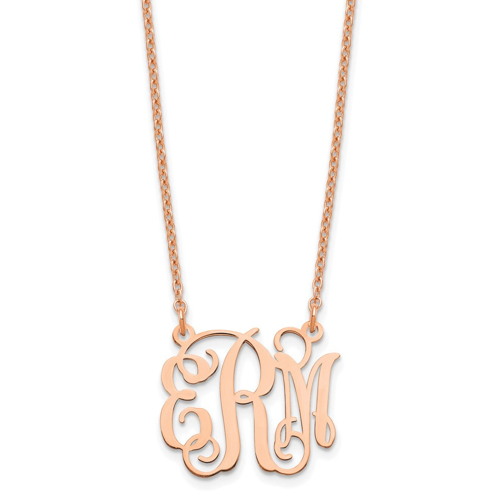 Sterling Silver/Rose-plated Small Monogram Necklace