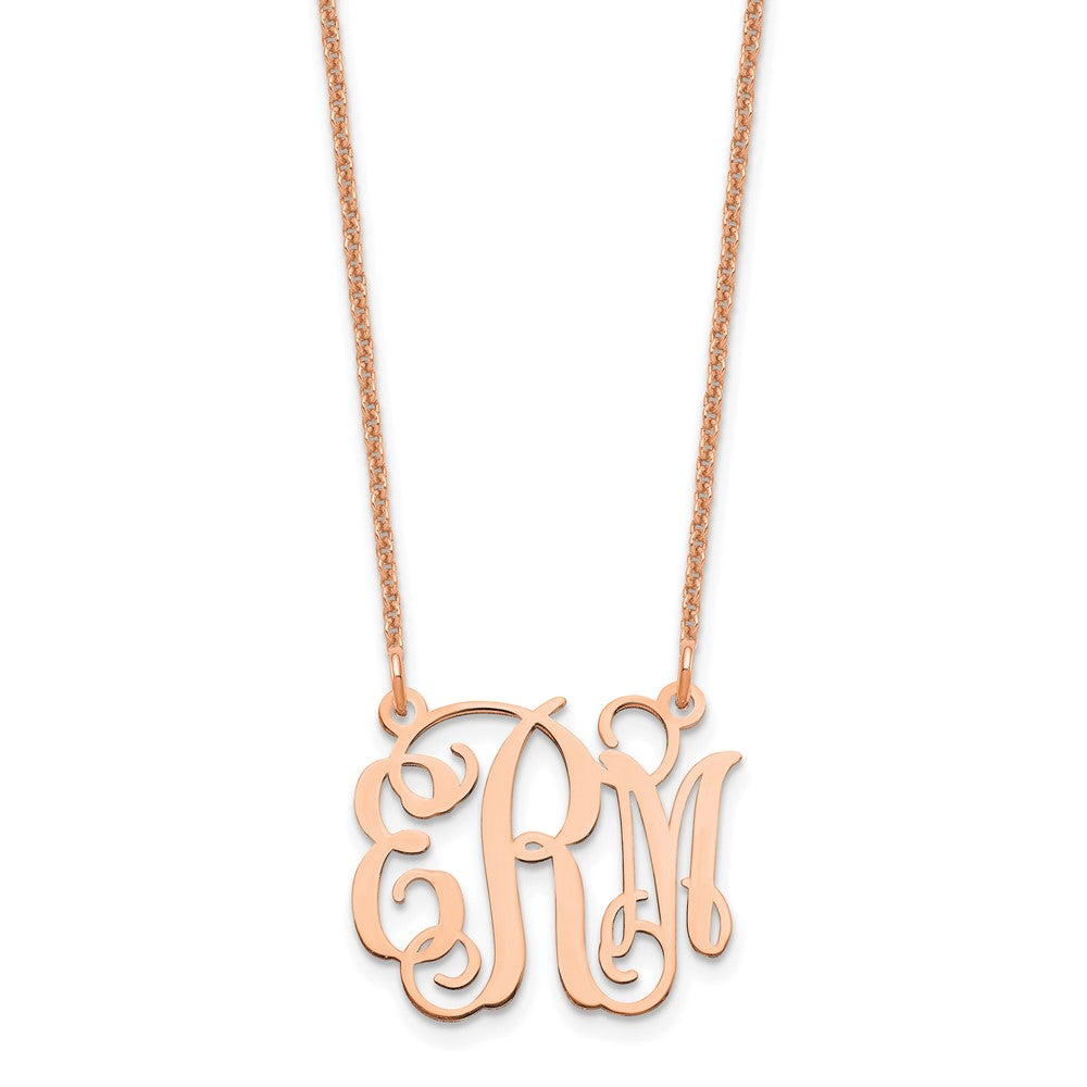 14k Rose Gold Small Monogram Necklace