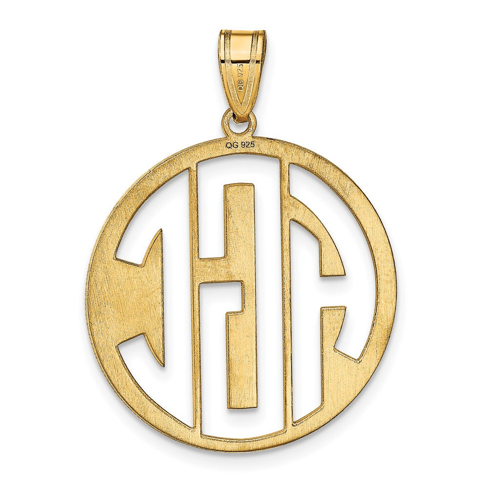 14k Yellow Gold Round Cut-out Monogram Pendant