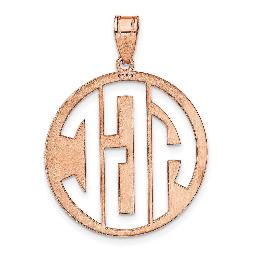 14k Rose Gold Round Cut-out Monogram Pendant