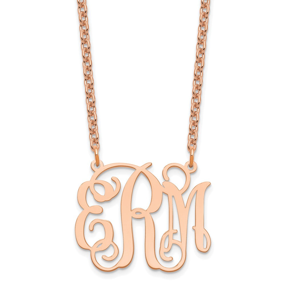 Sterling Silver/Rose-plated Medium Monogram Necklace
