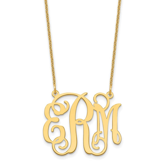 14k Yellow Gold Medium Monogram Necklace