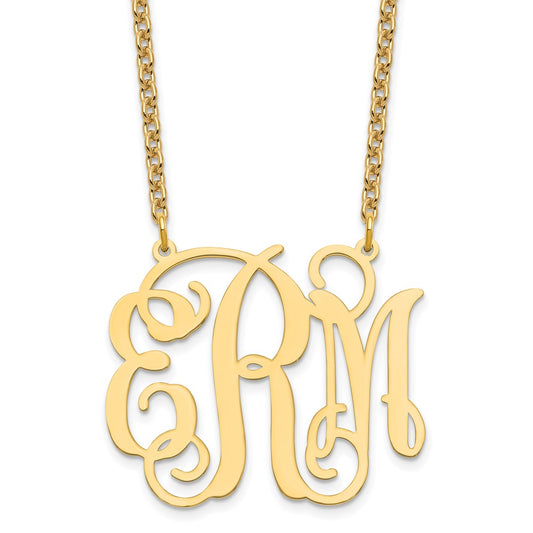 Sterling Silver/Gold-plated Large Monogram Necklace