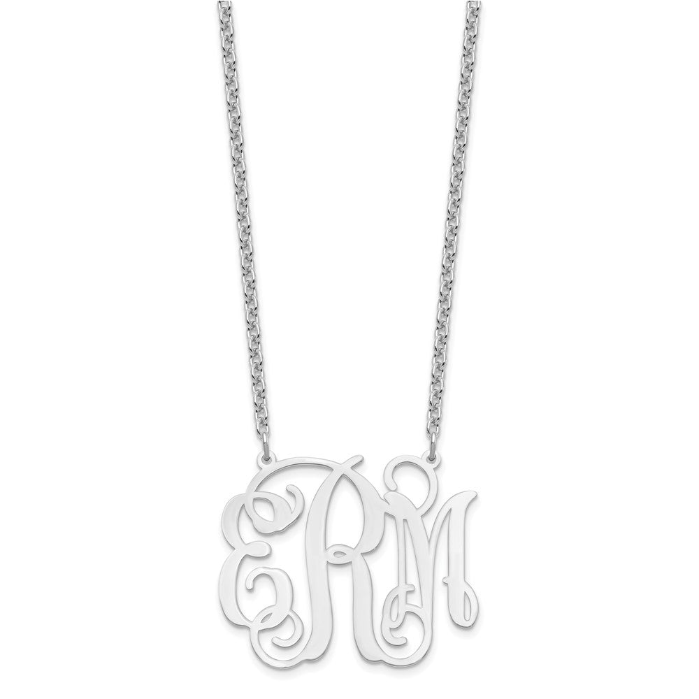 Sterling Silver/Rhodium-plated Large Monogram Necklace
