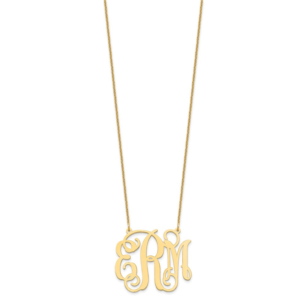 14k Yellow Gold Large Monogram Necklace