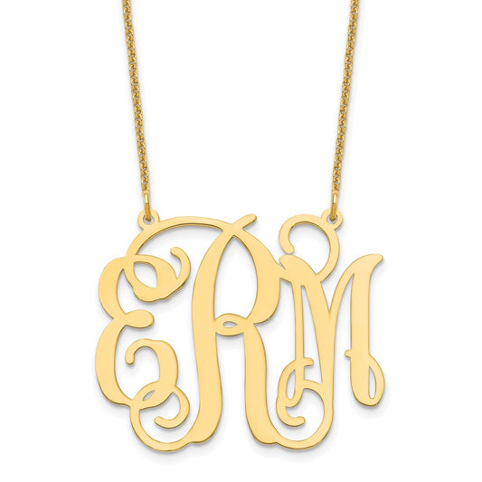 14k Yellow Gold Large Monogram Necklace