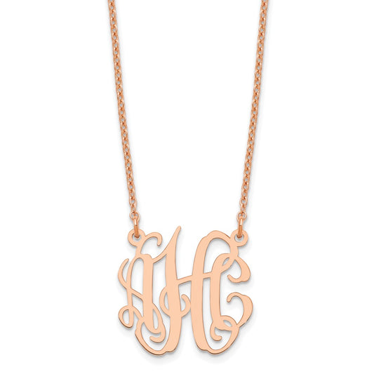 Sterling Silver/Rose-plated Small Monogram Necklace