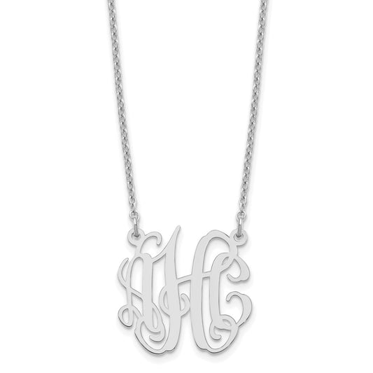 Sterling Silver/Rhodium-plated Small Monogram Necklace