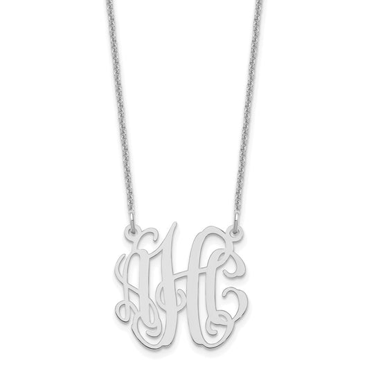 10k White Gold Small Monogram Necklace