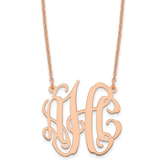 Sterling Silver/Rose-plated Small Monogram Necklace