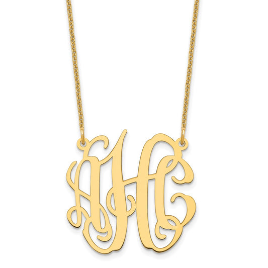 14k Yellow Gold Small Monogram Necklace