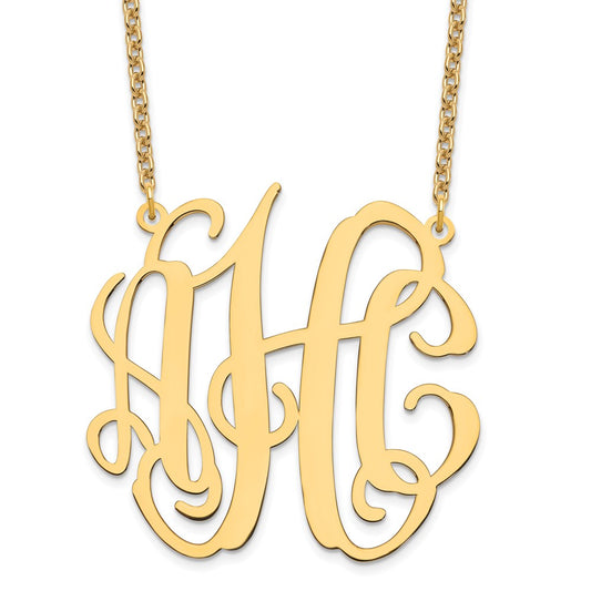 Sterling Silver/Gold-plated Large Monogram Necklace
