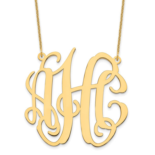 14k Yellow Gold Large Monogram Necklace