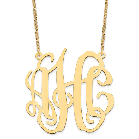 Sterling Silver/Gold-plated Large Monogram Necklace