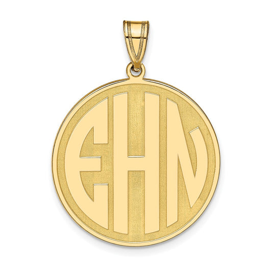 Sterling Silver/Gold-plated Round Block Letter Monogram Pendant