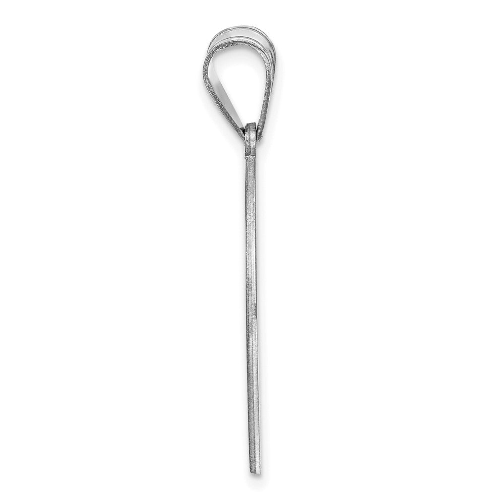 10k White Gold Round Block Letter Monogram Pendant