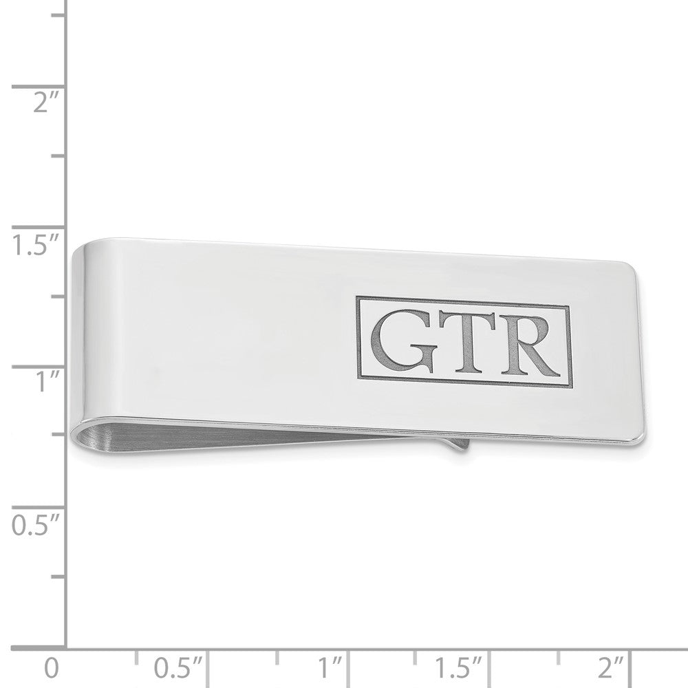 14k White Gold Recessed Letter Money Clip