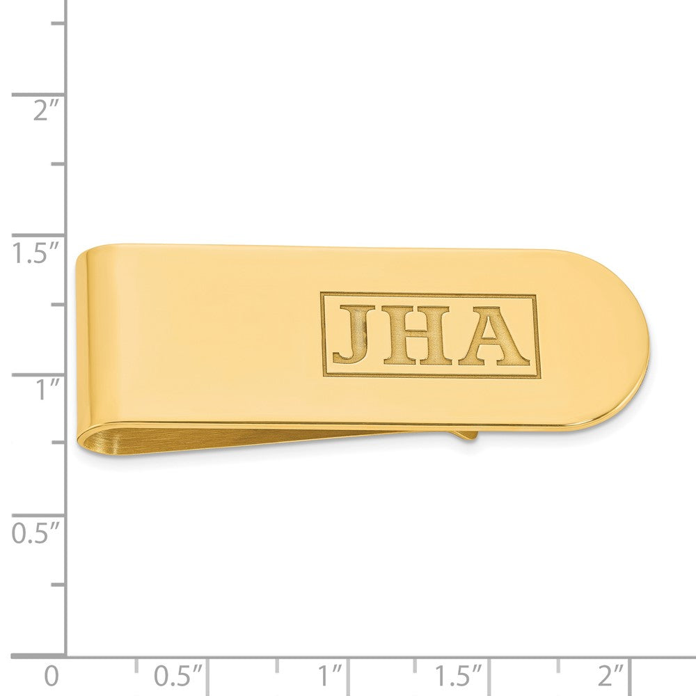 Sterling Silver/Gold-plated Recessed Letter Monogram Money Clip