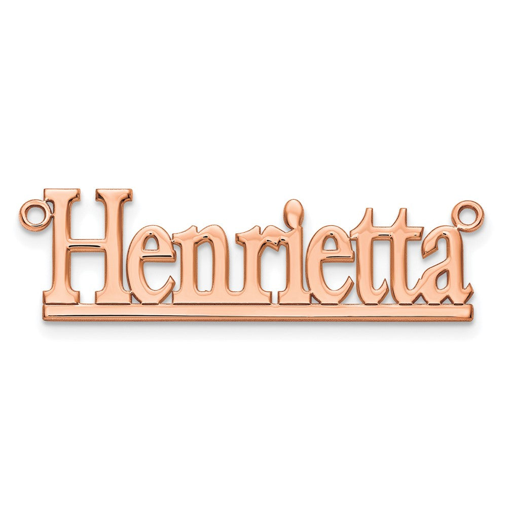 Sterling Silver/Rose-plated Underlined Name Plate