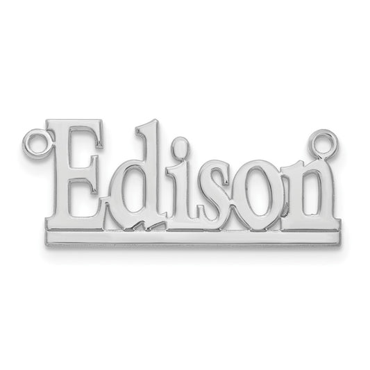10k White Gold Underlined Name Plate