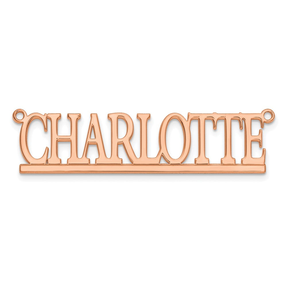 Sterling Silver/Rose-plated Underlined Name Plate