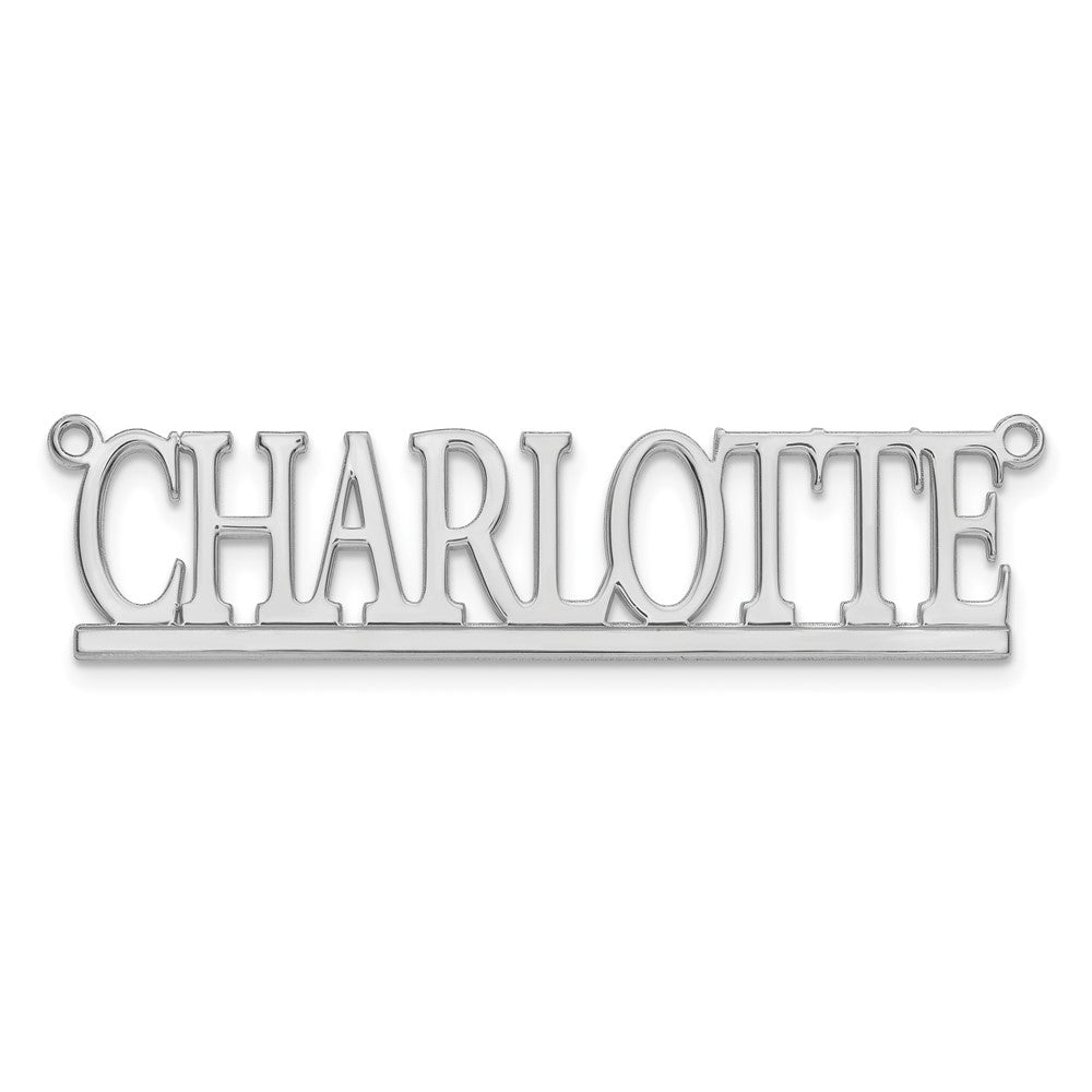 Sterling Silver/Rhodium-plated Underlined Name Plate